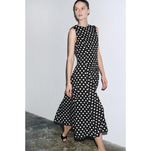 ZARA ZW COLLECTION SLEEVELESS MIDI DRESS - Picture 2 of 9